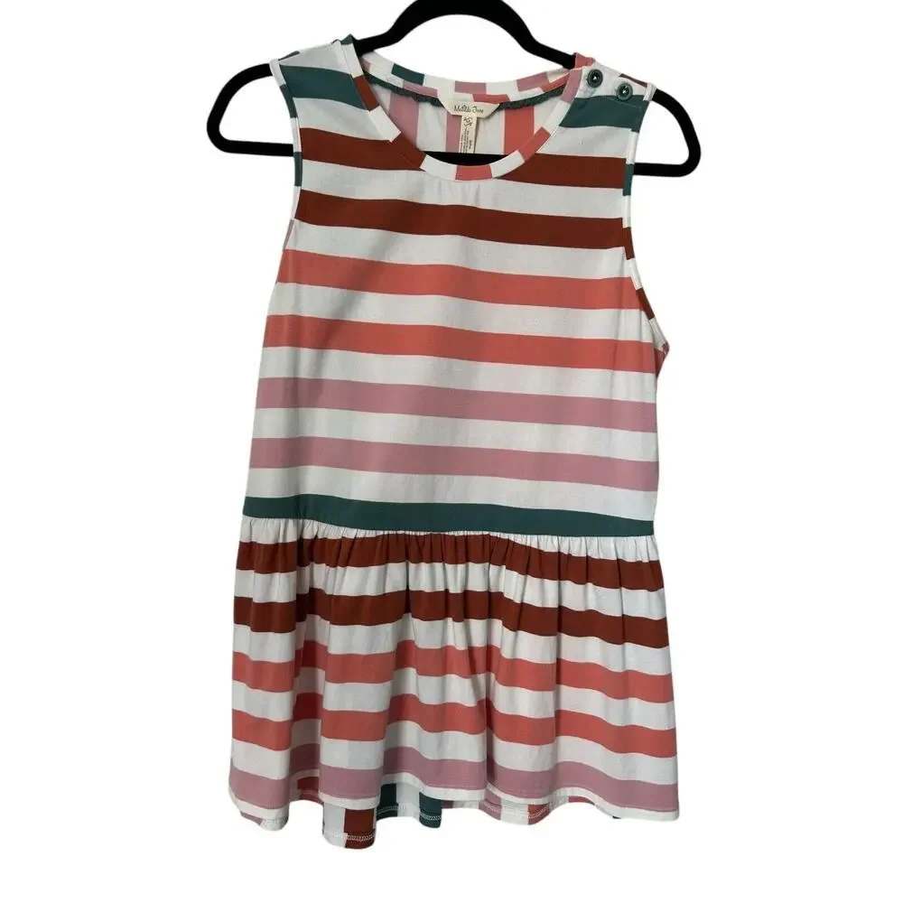 Matilda Jane Dress Girls Size Medium Multicolor Striped Knit Casual Sleeveless